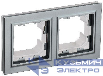 Рамка 2-м IP44 BRITE РУ-2-БрС-44 сталь IEK BR-M22-44-K46