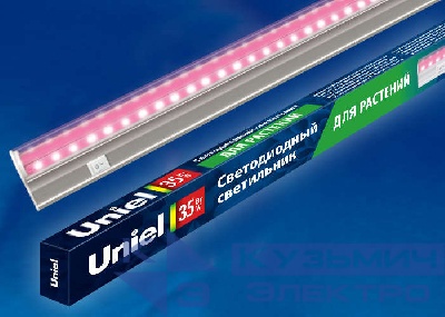 Светильник светодиодный ULI-P21-35W/SPSB IP40 WHITE 35Вт IP40 накладной линейный для растений спектр для рассады и цветения бел. Uniel UL-00002993