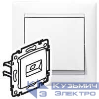 Розетка компьютерная 1-м СП Valena RJ45 кат.6 UTP на захватах механизм бел. IEK 774246