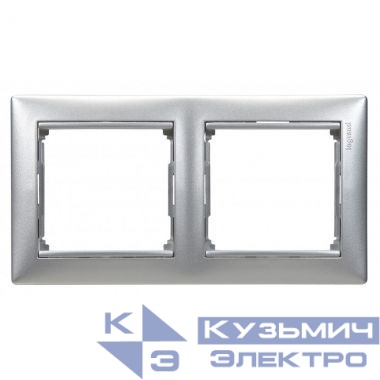 Рамка 2-м Valena горизонт. бел./голуб. опал (DIY-упак.) IEK 694247