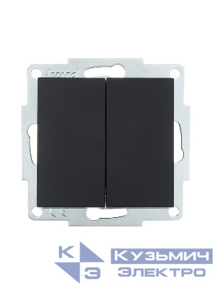 Выключатель 2-кл. СП Vesna механизм черн. бархат LEZARD 742-4288-101