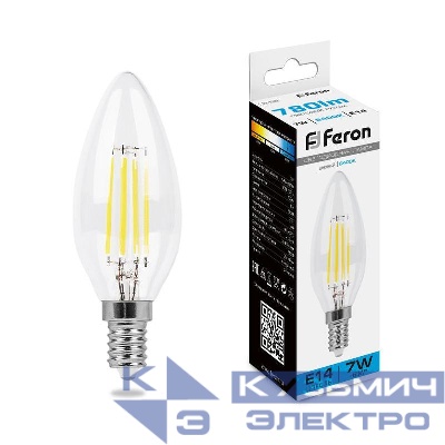 Лампа светодиодная LB-66 7Вт 6400К E14 230В FERON 38227