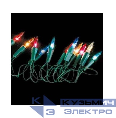 Гирлянда RB-DL050-RGB-E 50 мигающих разноцв. светодиодов сетевой провод 150см до 5-ти соединений IP44 7.5м SHLights 4690601021915