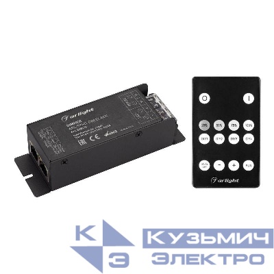 Диммер ARL-SYNC-DIM Black 12-24В 1х25А ПДУ 14 кнопки RF RJ45 IP20 метал. Arlight 035135