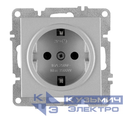 Розетка 1-м СП LAVIN/KAREN 16А IP20 с заземл. механизм сер. ARVIA 50 03 2000 217