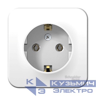 Розетка 1-м ОП Blanca 16А IP20 250В с заземл. без защ. шторок с изолир. пластиной бел. SE BLNRA010111