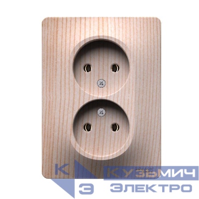 Розетка двойная Glossa 16А без заземл. в сборе сосна SE GSL001520