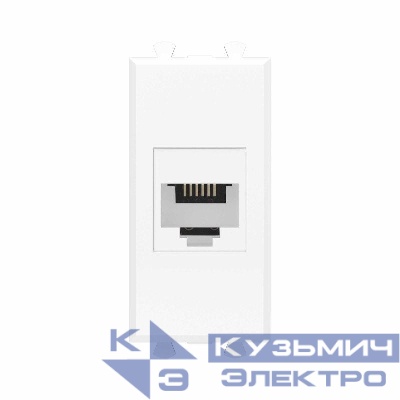 Розетка телефонная 1мод. Avanti "Белое облако" RJ12 без шторок модульная механизм DKC 4400611