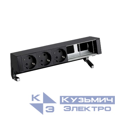 Блок розеточный настольный 3х2P+E 2 пустых мод. черн. Simon 400 42503000-138