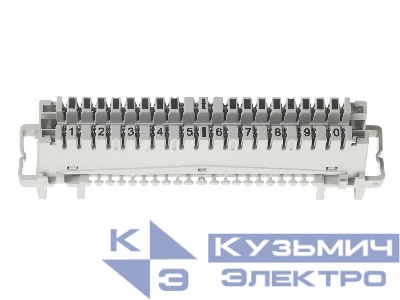 Плинт LSA Profil  неразмыкаемый, ABS, 10 пар, медные контакты, универсальный, нумерация (1-0), серый NETKO Optima