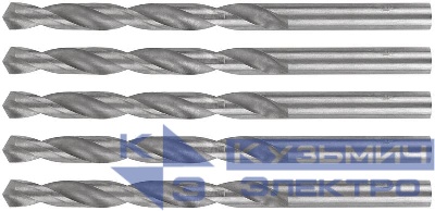 Сверло по металлу HSS угол заточки 118град. 6.0х93мм (уп.5шт) MOS 35567М