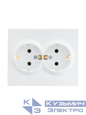Розетка 2-м СП VESNA с заземл. ПБТ бел. LEZARD 742-0200-127B