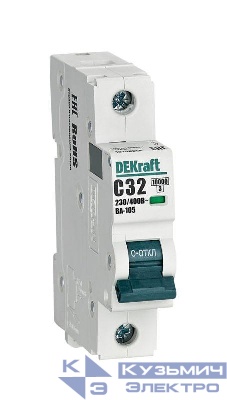Выключатель автоматический модульный 1п C 32А 10кА ВА-105 DEKraft 13156DEK