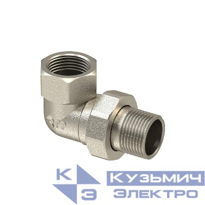 Американка угловая латунь 1дюйм никель (инд. упак.) RTP 34838