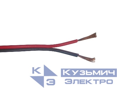 Кабель акустический 2*0.50мм2 (28*0.15мм) CCA, 100м, пластиковая катушка, черный/красный NETKO Optima