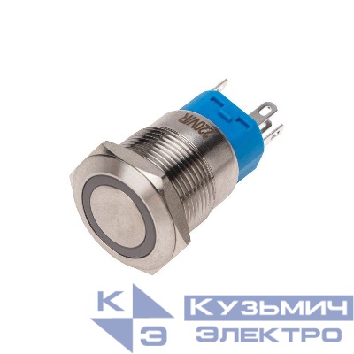 Кнопка антивандальная d19 250В с фикс. (5с) ON-OFF/OFF-ON подсветка красн. Rexant 36-3440