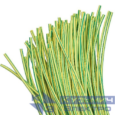 Трубка термоусадочная ТУТ нг 4/2 желт./зел. 1м (уп.100м) PROxima EKF tut-4-yg-1m
