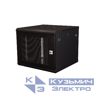 Шкаф телекоммуникационный настен. 19дюйм 9U 501х600х600мм дверь перфорация черн. Datarex DR-652101