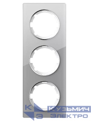 Рамка 3-м Garda вертикал. стеклянная сер. 2E52311302 OneKeyElectro 2234949