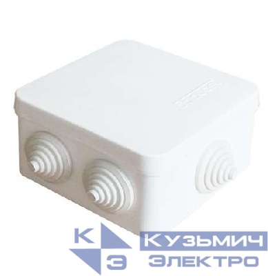 Коробка распределительная ОП 84х84х45мм IP54 7 выходов 3 гермоввода крышка защелкивающаяся бел. Epplast 120071
