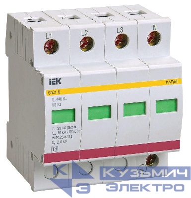 Ограничитель перенапряжения ОПС1-B 4P KARAT IEK MOP20-4-B