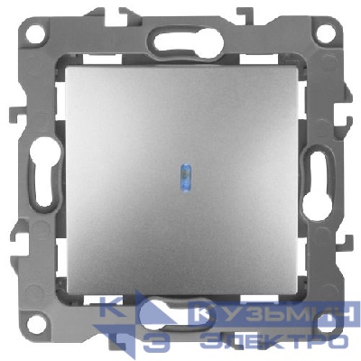 Выключатель 1-кл. СП Эра12 12-1102-03 10А IP20 250В 10AX с подсветкой механизм алюм. Эра Б0014635