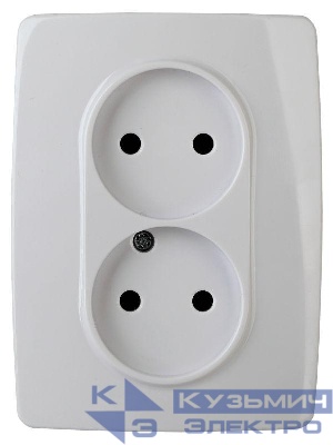 Розетка 2-м СП Эра12 12-2107-01 16А IP20 16AX 250В 2х2P бел. Эра Б0031238