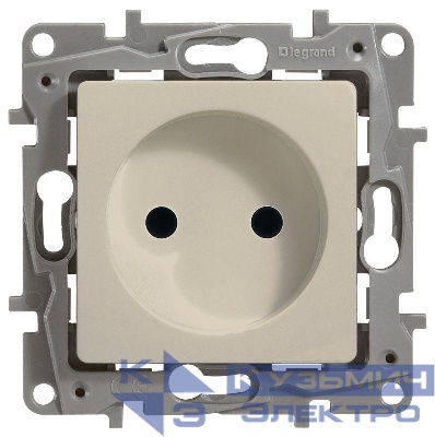 Розетка 1-м СП Etika 16А IP31 250В 2P без заземл. защ. шторки немецк. стандарт винтов. клеммы механизм сл. кость Leg 672334