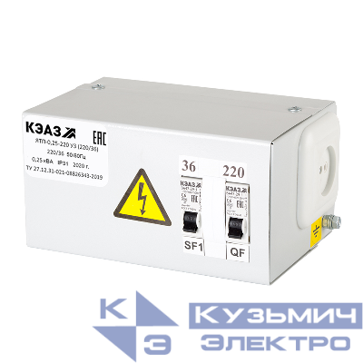Ящик с понижающим трансформатором ЯТП 0.25 220 У3 (220/36) КЭАЗ 296236