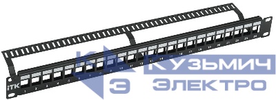 Патч-панель модульная 1U UTP. 24 порта ITK PP24-1UMU