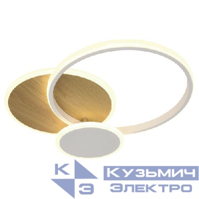 Светильник светодиодный City CLL-1-60-RC WH+Wood 60Вт 3000К-6000К 420х420х70 с пультом ДУ бел./дерево Эра Б0069757