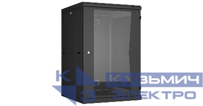 Шкаф настенный разборный 19дюйм 18U стекл. дверь Ш600хВ904хГ600мм 2 пары монтажных направляющих черн. NIKOMAX TWC-186060-R-G-BK