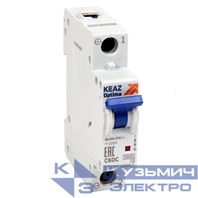 Выключатель автоматический модульный 1п C 10А OptiDin BM63-1C10-DC-УХЛ3 КЭАЗ 261157