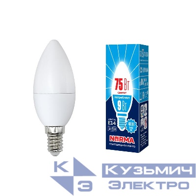 Лампа светодиодная LED-C37-9W/NW/E14/FR/NR Norma 9Вт матовая E14 (упак. картон) Volpe UL-00003803