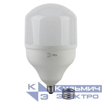 Лампа светодиодная высокомощная STD LED POWER T140-65W-6500-E27/E40 65Вт T140 колокол 6500К холод. бел. E27/E40 (переходник в компл.) Эра Б0027924