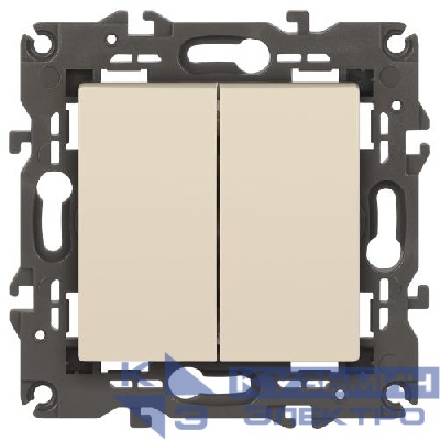 Переключатель 2-кл. СП Elegance 14-1106-02 10А IP20 250В 10AX механизм сл. кость Эра Б0034244