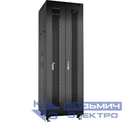 Шкаф монтажный телекоммуникационный напольн. ND-05C-47U60/120-BK 19дюйм 47U 600х1200х2277мм для распределит. и серверн. оборудования; передн. и задн. двойн. перфорир. двери ручки с замком RAL 9004 черн. Cabeus 9753c