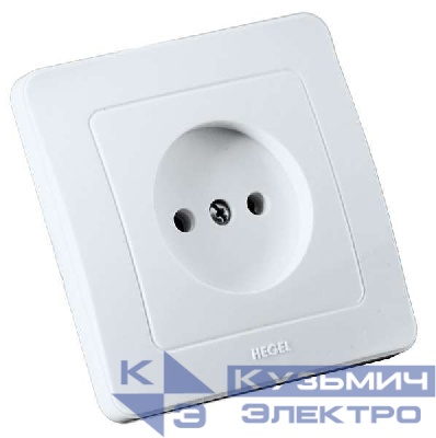 Розетка 1-м СП Мастер 16А IP20 250В защ. шторки бел. HEGEL РС16-302