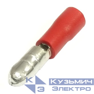 Разъем штекерный MPD 1,25-156, d=4мм, 0,5-1,5мм2, изолированный, красный, 100шт, NETKO Optima