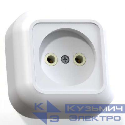 Розетка 1-м ОП Валентина РА10-266 10А IP20 бел. Кунцево 7638