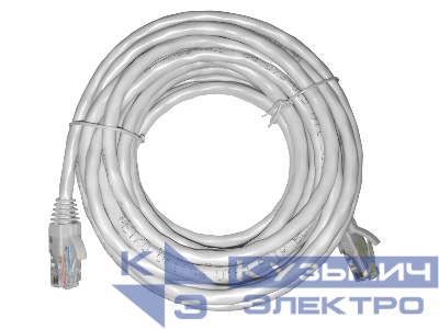 Патч-корд UTP4 rj45-rj45, cat.6, 5.0м, BC, LSZH, серый, литой коннектор NETKO Optima