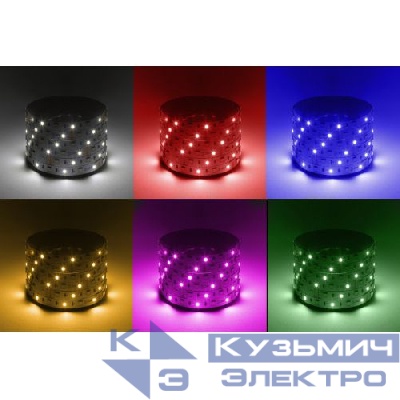 Лента светодиодная LS5050 -14.4-60-12-RGB+W(6500)-IP20-1 year-5m RGB+холод. бел. (уп.5м) Эра Б0059911