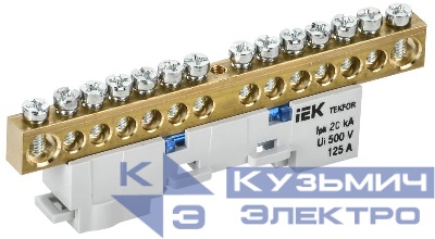 Шина нулевая N неизол. на универс. держ. 8х12-14-С TEKFOR IEK TF-NN20-14-DL-K07