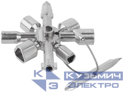 Ключ универсальный для электрошкафов 10-в-1 двусторонняя CrV бита РН2/SL7 FIT 60110