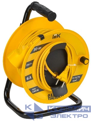 Удлинитель на катушке 1х30м Garden УК30 2P 2х0.75кв.мм IEK GD-KP40-06-01-30