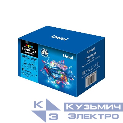 Гирлянда LED со статическим свечением ULD-S1000-120/SWK MULTI IP67 10м соедин. 120 диодов разноцвет. свет провод бел. Uniel UL-00007202