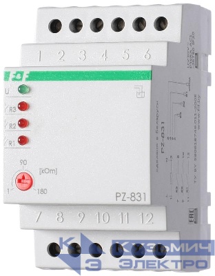 Реле уровня PZ-831 (трехуровневый независимый контроль по каждому уровню монтаж на DIN-рейке 35мм 230В AC 3х8А 3НО IP20) F&F EA08.001.004