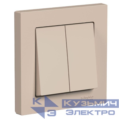 Выключатель 2-кл. AtlasDesign (сх.5) 10AX в сборе песочн. SE ATN001252