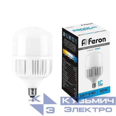 Лампа светодиодная LB-65 30Вт T80 6400К E27-E40 230В FERON 25537