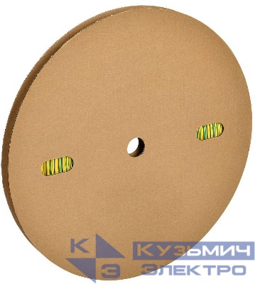 Трубка термоусадочная тонкостен. ТТУ нг-LS 8/4 желт./зел. (уп.100м) IEK UDRS-D8-100-K52